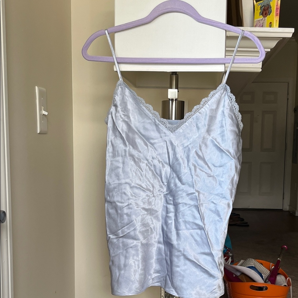 Light Blue Satin Camisole Top